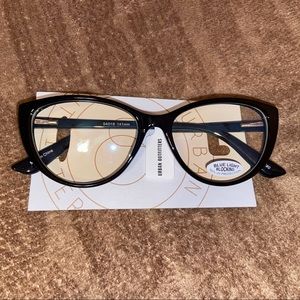 New Urban Outfitters Blue Light Glasses Black Cat Eye with tag